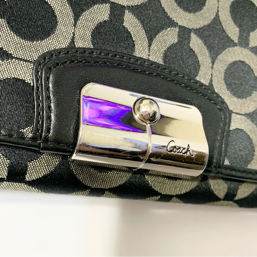 Coach Kristin Op Art Signature Check Book Flap Wallet & Checkbook - Picture 2 of 16